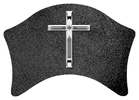 DABAN-510-SL-SH-BK Silver Single Cross Shimmer Black